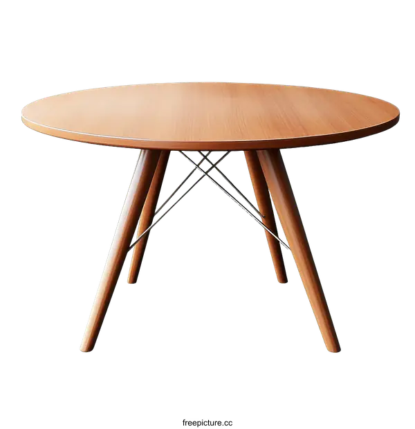 [Transparent Background PNG]Modern Wooden Round Dining Table