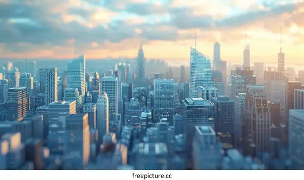 Cityscape Aerial View of Modern Skyscrapers