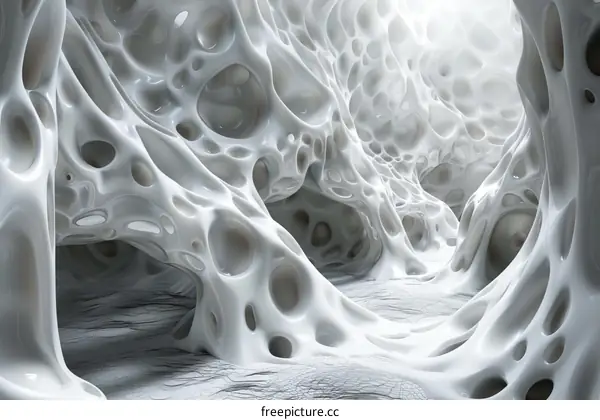 Eerie Organic Structure in a Mysterious Cave