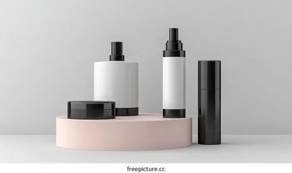 Cosmetic Product Mockup Set  Presentation  Empty Bottles