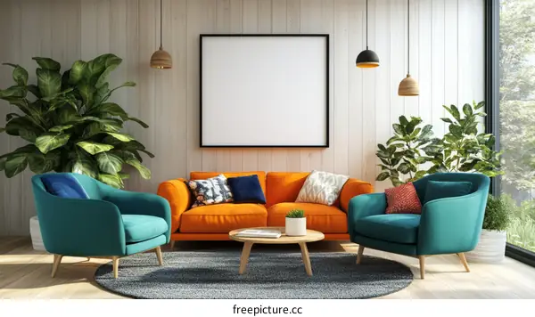 Modern Living Room Interior Design Mockup