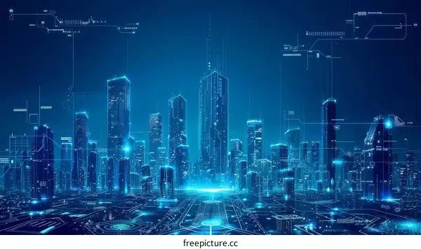 Blue technology smart city
