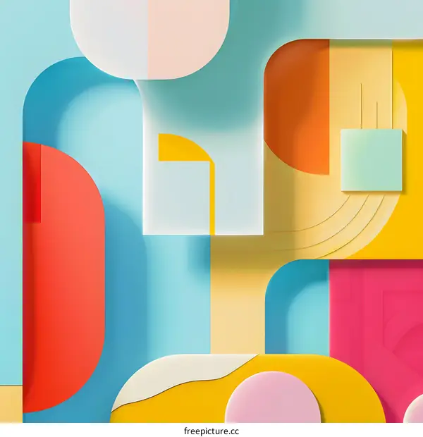 Abstract Shapes Design With Colorful Geometric Patterns