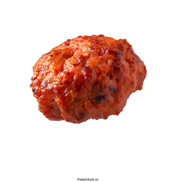[Transparent Background PNG]Close Up of a Single Fried Meatball