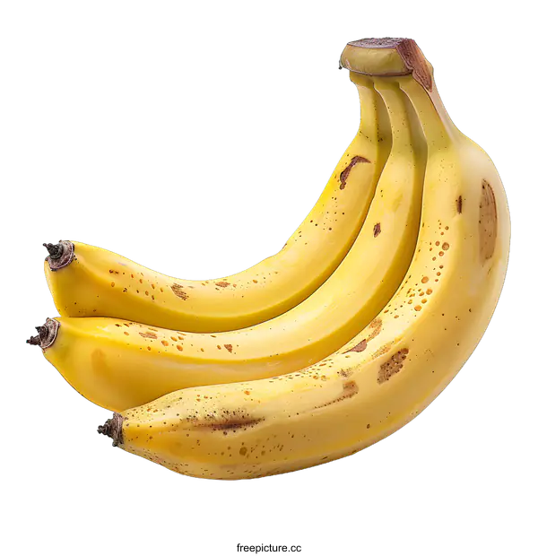 [Transparent Background PNG]Four yellow bananas