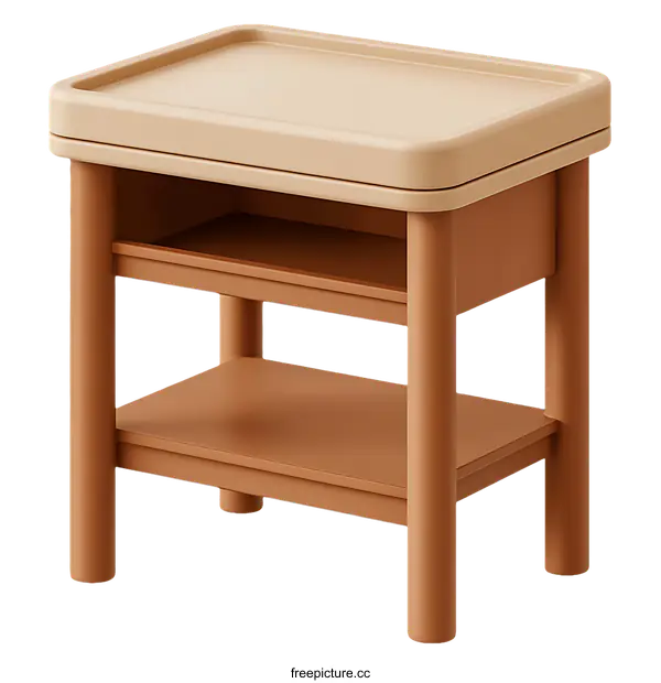 [Transparent Background PNG]Modern Minimalist Two-Tier Side Table