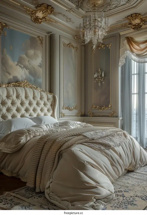 Elegant Antique Style Bedroom Interior