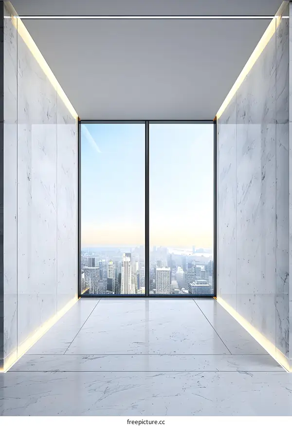 Modern Office Interior Design with Cityscape View