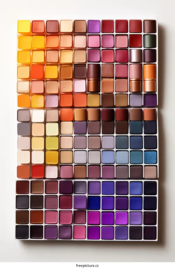 Colorful Array of Makeup Palette Colors