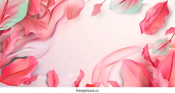 Abstract Pink Leaves Background Illustration