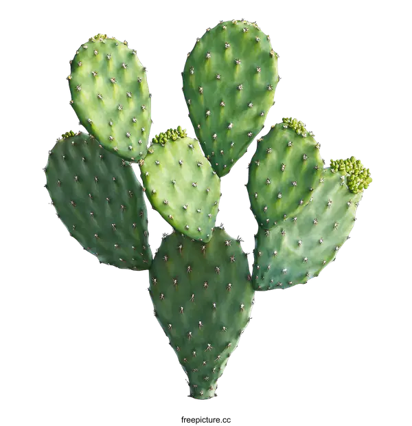 [Transparent Background PNG]Close-up Image of a Prickly Pear Cactus