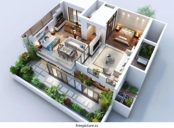 Modern Top Floor Apartment Floor Plan Design
