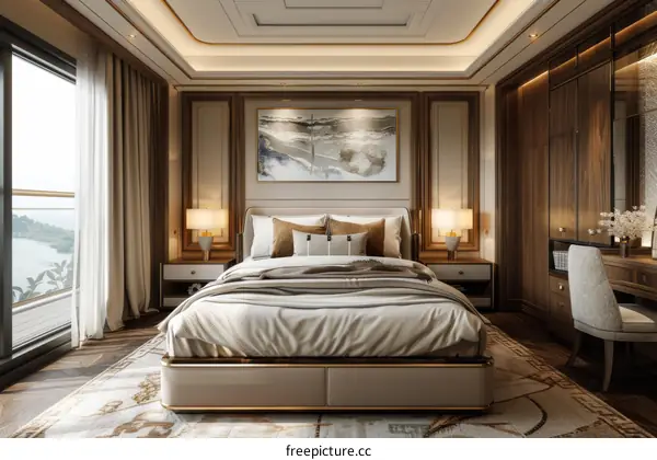 Luxury Cruise Ship Cabin: Modern & Spacious Interior