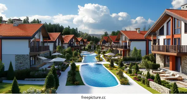 Luxury Resort with Swimming Pool and Mountain Views