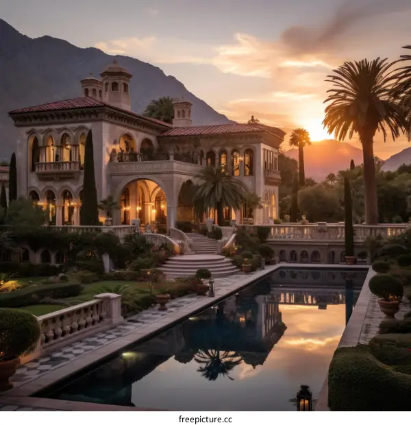 Luxury Mediterranean Mansion with Pool and Mountain Views