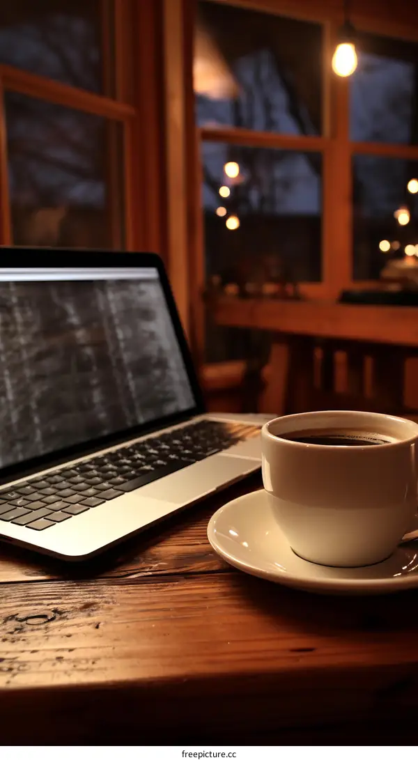 A programmer working on a laptop in a dimly lit room