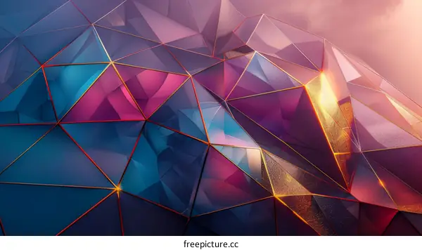 Pink, blue and purple geometric shapes