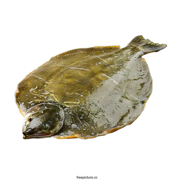 [Transparent Background PNG]Fresh Whole Flounder Fish on White Background