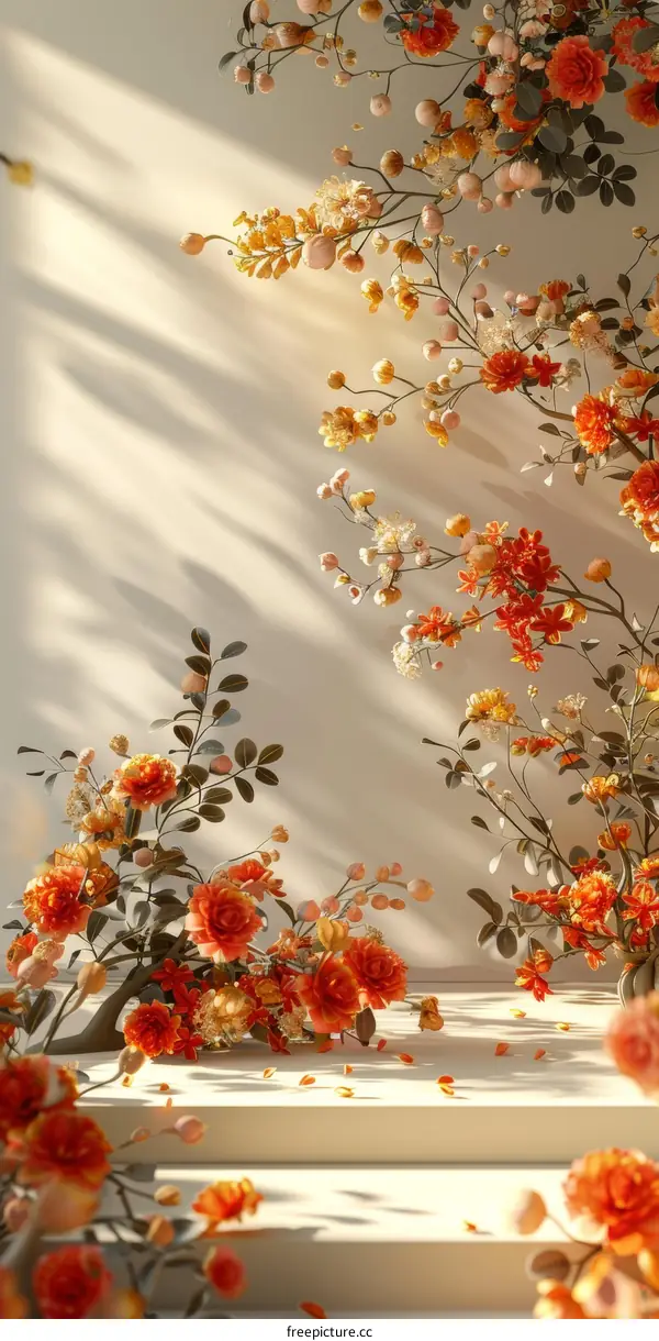 Autumn Floral Still Life with Warm Light