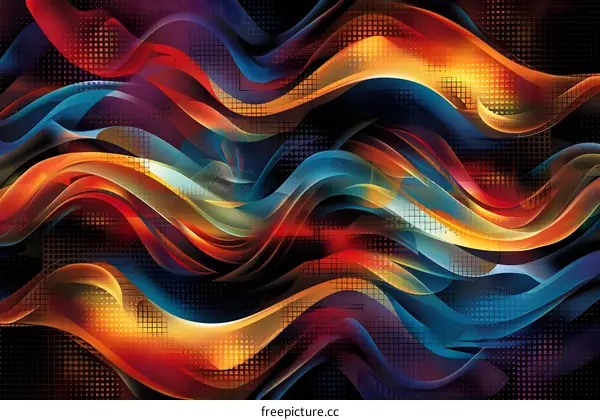 Abstract Colorful Wavy Lines Background Design
