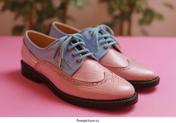 Pair of Pastel Pink and Light Blue Brogues