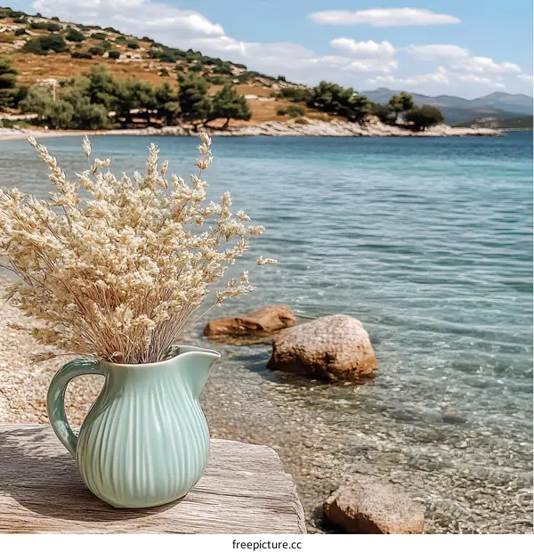 Sea Coast Flowers In A Pitcher