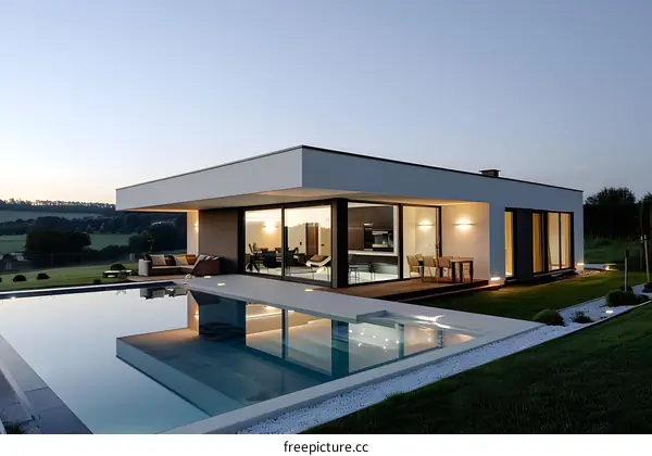 Modern House with Swimming Pool and Scenic View