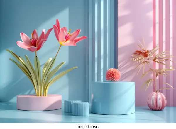 Geometric Forms & Botanical Illustrations in a Studio Setting