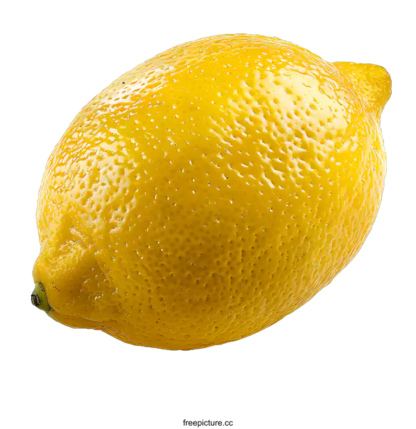 [Transparent Background PNG]Single Ripe Lemon on White Background