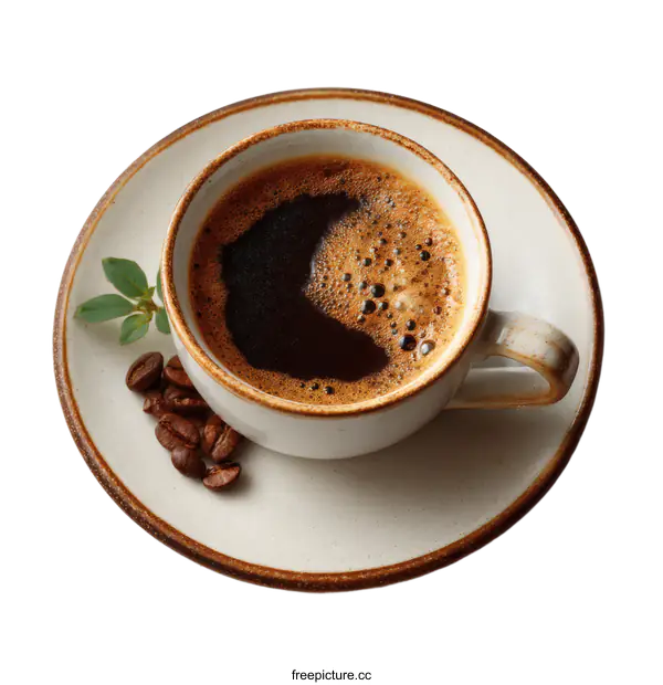 [Transparent Background PNG]Aromatic Cup of Espresso Coffee