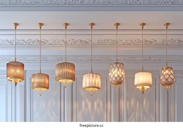 Luxury gold and crystal ceiling lights