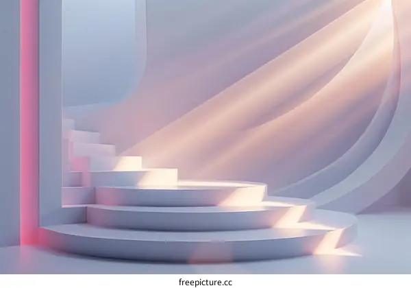 Pink Minimalist 3D Podium for Product Display