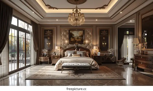 European-style luxury bedroom