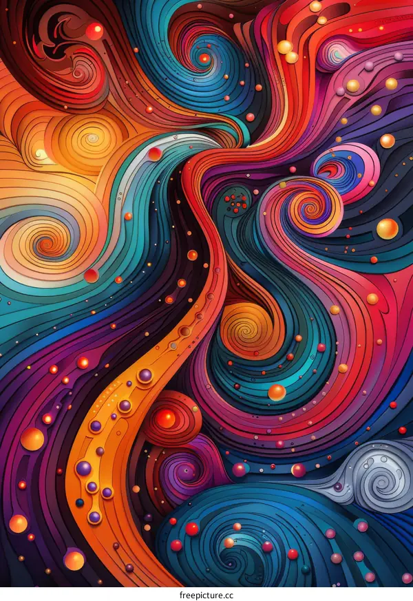 Abstract Colorful Whirlpool: Vibrant Spiral Design