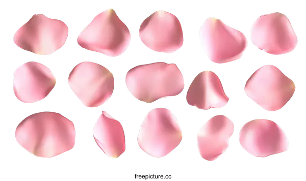 [Transparent Background PNG]Rose Petals Pattern on White Background