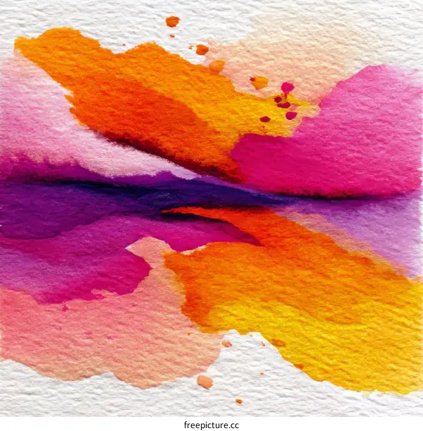 Abstract Watercolor Painting with Vivid Colors