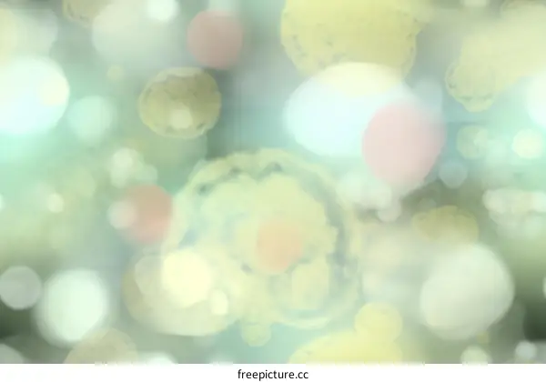 Abstract painting with pastel colors, green, yellow and pink