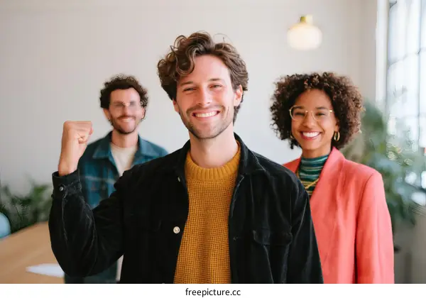 Successful Team Celebration in Modern Office