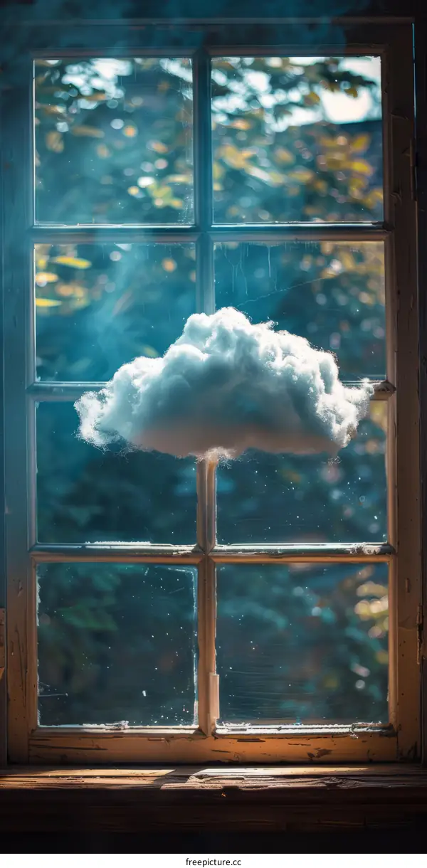 Serene Cloud Floating Before a Window