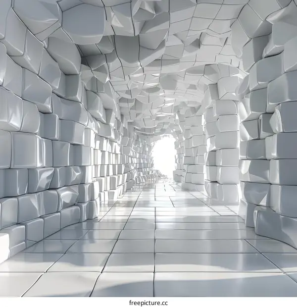 Abstract White Tunnel Pathway Illustration