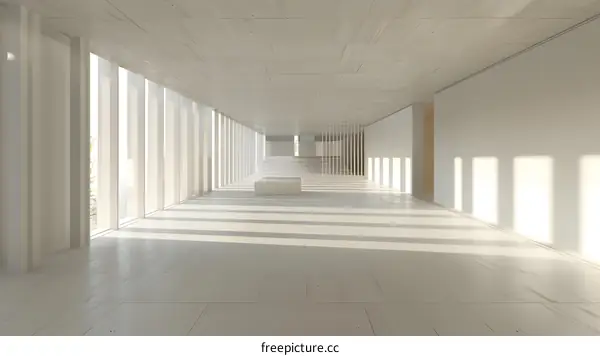 Modern Minimalist White Corridor Interior Design