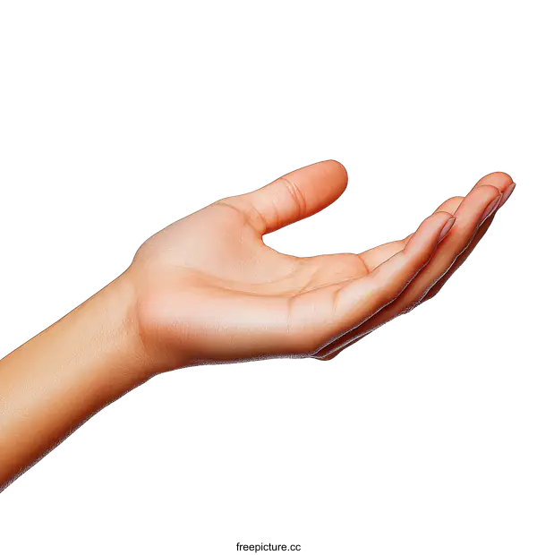 [Transparent Background PNG]Open Hand Gesture for Charity