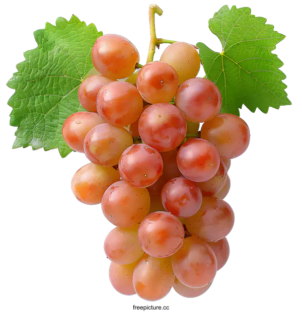 [Transparent Background PNG]Fresh Red Grapes on White Background