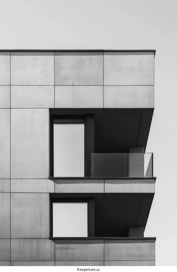 Balcony and windows on a modern apartment building