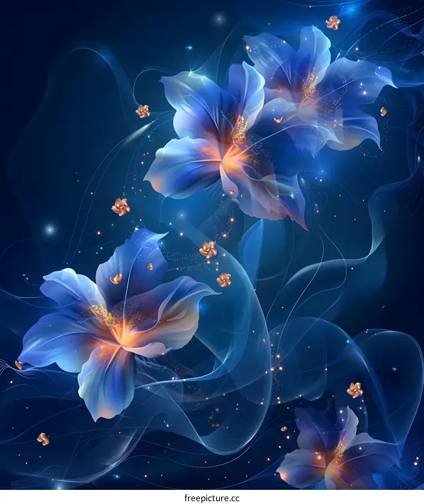 Blue flower art illustration
