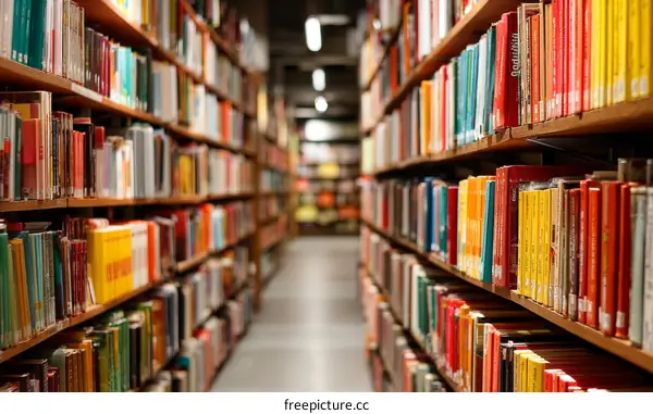 A Wide Array of Books in a Library