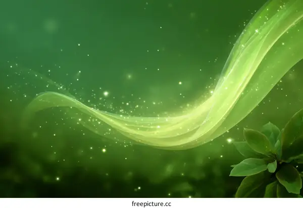 Abstract Green Background with Light Effects