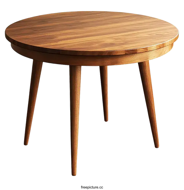 [Transparent Background PNG]Modern Wooden Round Extendable Dining Table
