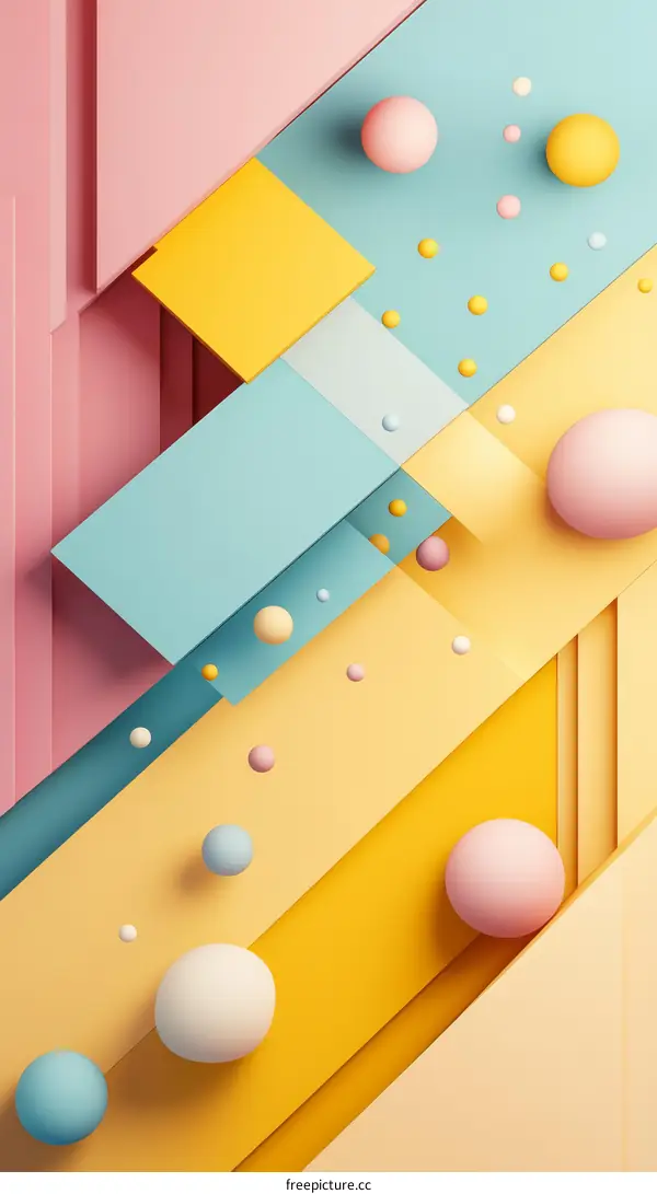 Abstract Geometric Shapes with Pastel Colors