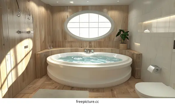 Modern Spa Bathroom Interior Design Illustration